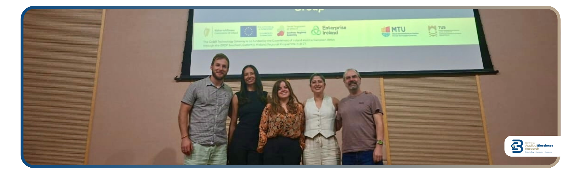 Bioengineering Organ-on-Chip Research Group at CABR researchers presenting at a university in Brazil