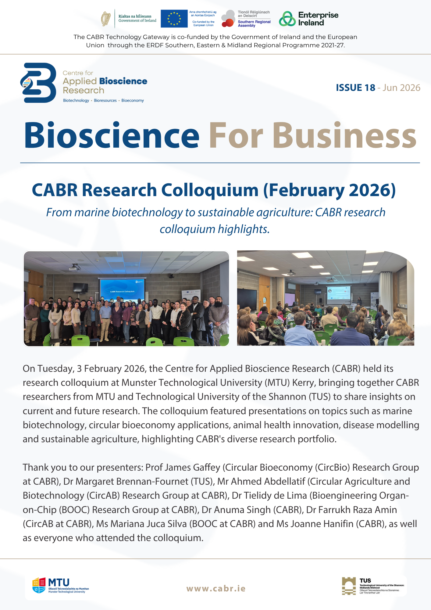 CABR Newsletter – Issue 18 – June 2026 – Front Page CABR Newsletter - Issue 18 - June 2026 - Front Page