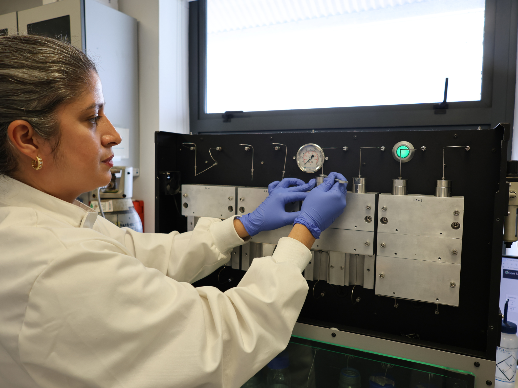Dr Tielidy Lima carrying out laboratory research as part of the SPRINGWOOL project. Dr Tielidy Lima carrying out laboratory research as part of the SPRINGWOOL project.