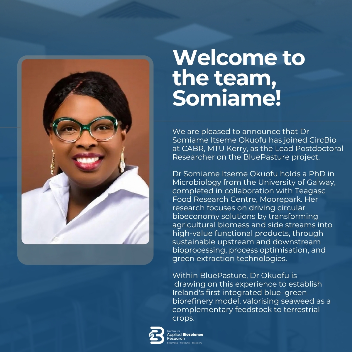 Dr Somiame Itseme Okuofu – CABR New Staff Dr Somiame Itseme Okuofu - CABR New Staff