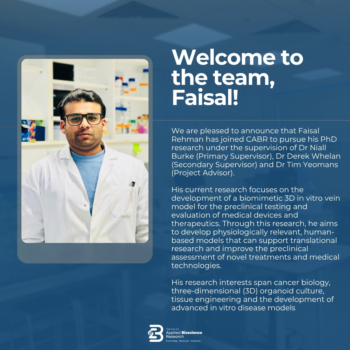 Faisal Rehman - CABR New Staff