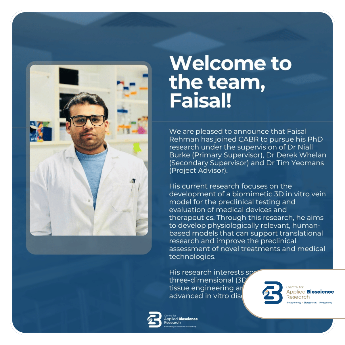 Welcome to the team, Faisal!